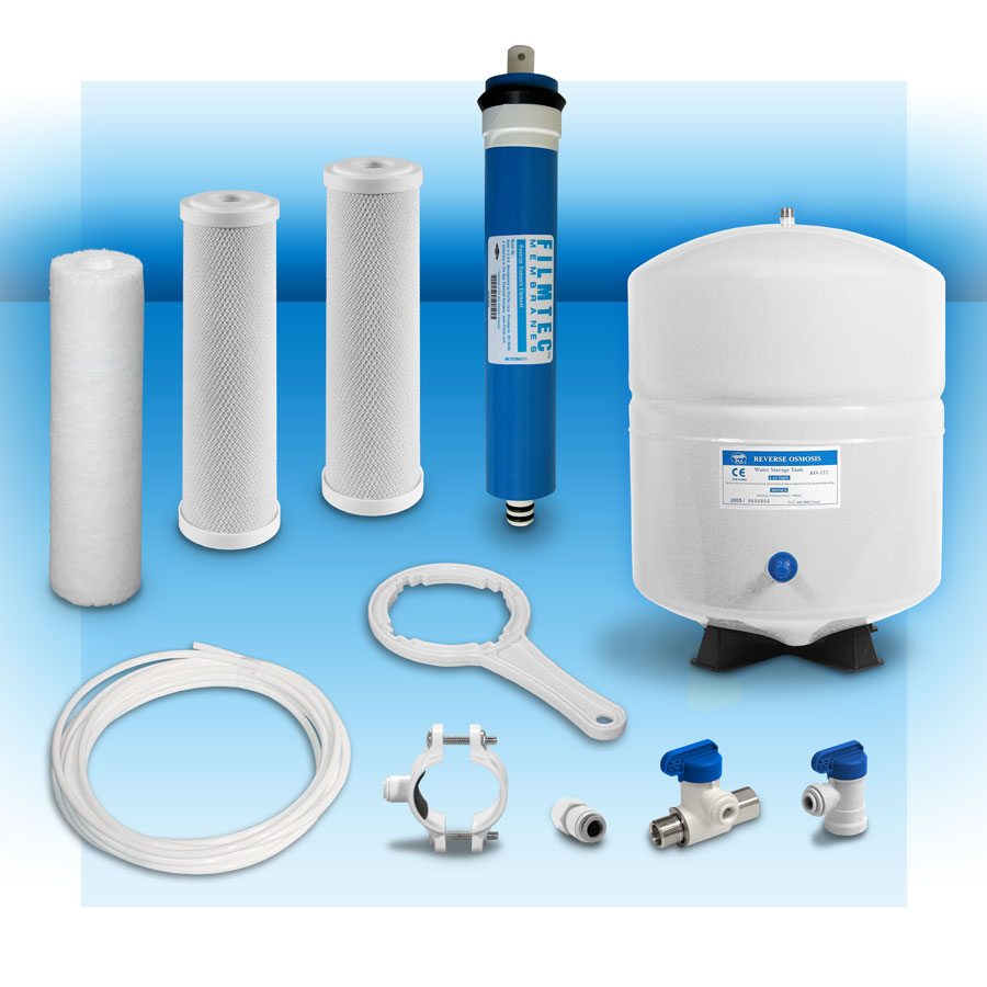 H2O Filter Warehouse 5-Stage Reverse Osmosis System Components