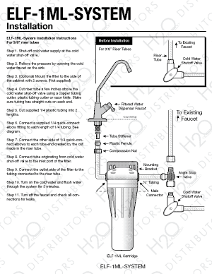 Installation Instructions for the Omnipure ELF-1-ML Under-sink Filter System w/ Faucet