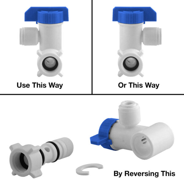 3/8" Angle Stop Connector Valve with 1/2" Adaptors - Image 3