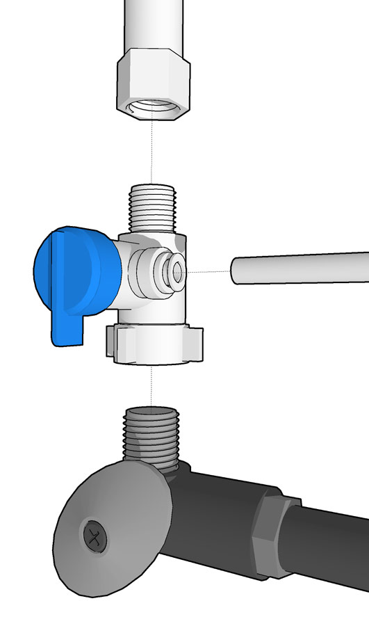 3/8 Inch Push Connect Check Valves - 2-Pack Quick Connect Water Line Fittings For RO Systems