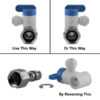 John Guest Angle Stop Adaptor Valve with 1/2" or 3/8" Male Compression x 1/2" or 3/8" Female Compression x 1/4" Quick-Connect Tube - Lead Free - Image 2