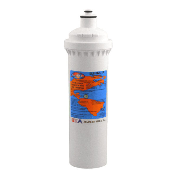 Omnipure ELF-1ML-P, ELF Series 10" x 3-1/2" Block GAC Filter, with Scale Inhibitor & Lead Removal, 1 Micron, Short Bayonet