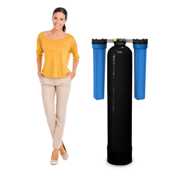 Non-Backwashing Whole House Carbon Water Filter (20" Housings Sediment Pre & Post Filters & 3/4" Ports)