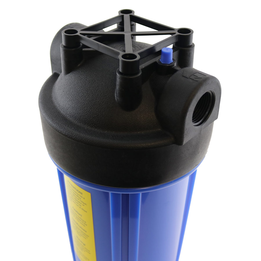 20" Blue Water Filter Housing w/ 1" Ports & Pressure Release (Accepts 20" x 4.5" Cartridges) by Global Solutions - Image 4