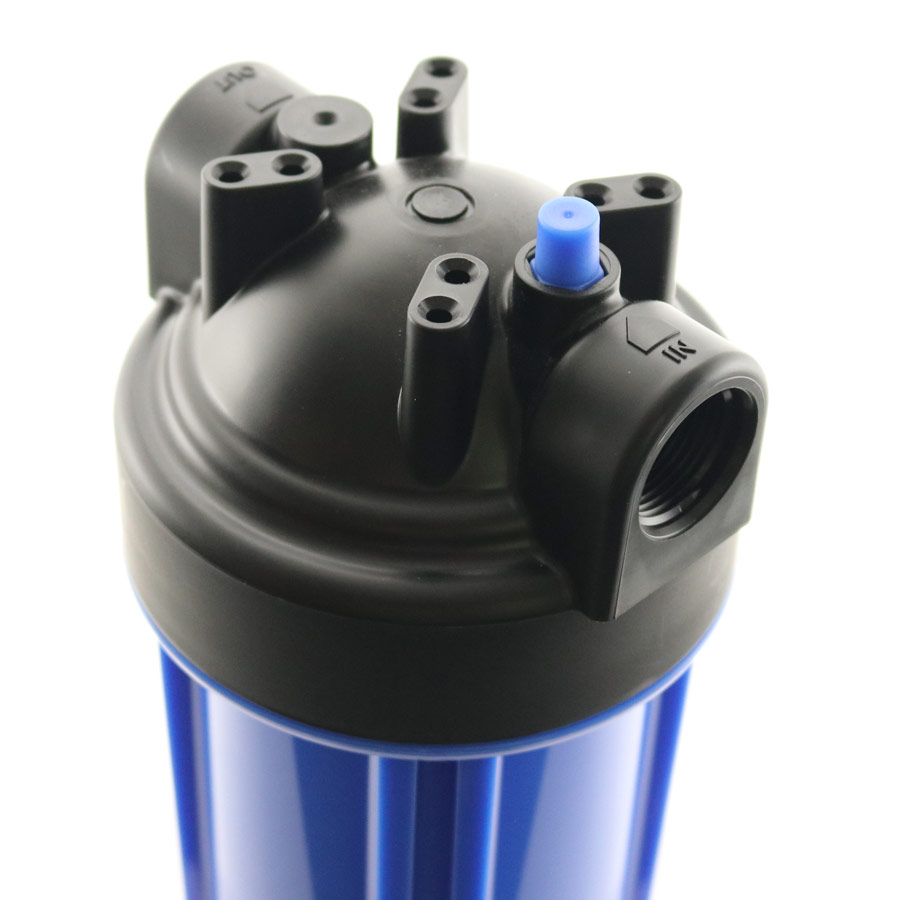 20″ Blue Water Filter Housing w/ 3/4″ Ports & Pressure Release (Accepts 20″ x 2.5″ Cartridges) by Global Solutions - Image 2