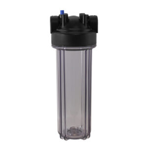 10″ Clear Water Filter Housing w/ 3/4″ Ports & Pressure Release (Accepts 10″ x 2.5″ Cartridges) by Global Solutions