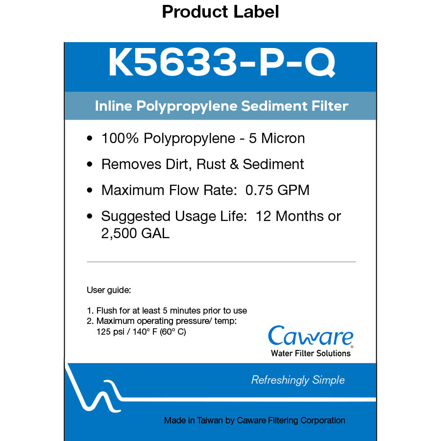 10" x 2" CA Ware Inline Sediment Filter - Image 2