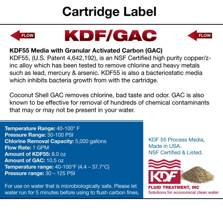 KDF/GAC Filter Cartridge H2O Distributors