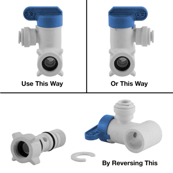 John Guest Plastic Angle Stop Adaptor Valve 3/8" Male Compression x 3/8" Female Compression x 3/8" Tube - Image 2