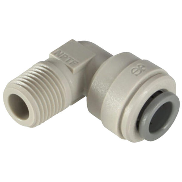 John Guest 1/4" OD x 1/4" NPTF Fixed Elbow (Acetal)