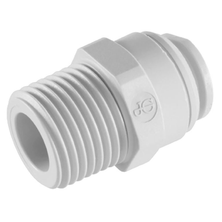 John Guest 3/8" x 3/8" NPTF Male Connector (White Polypropylene) H2O