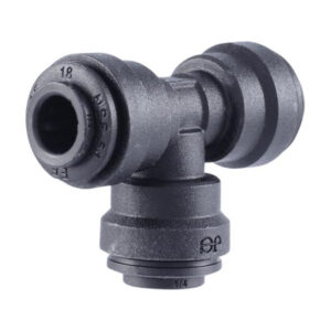 John Guest 1/4" x 1/4" x 1/4" Union Tee (Black Polypropylene)