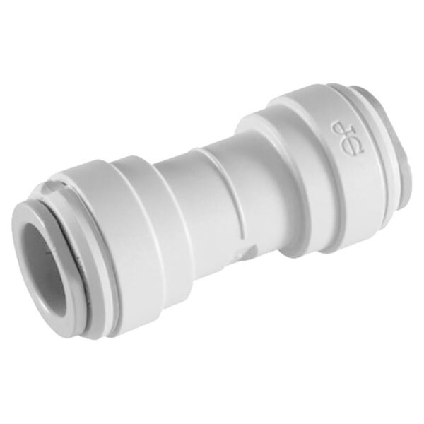 John Guest 1/4" (OD) Straight Union Connector (White Polypropylene)