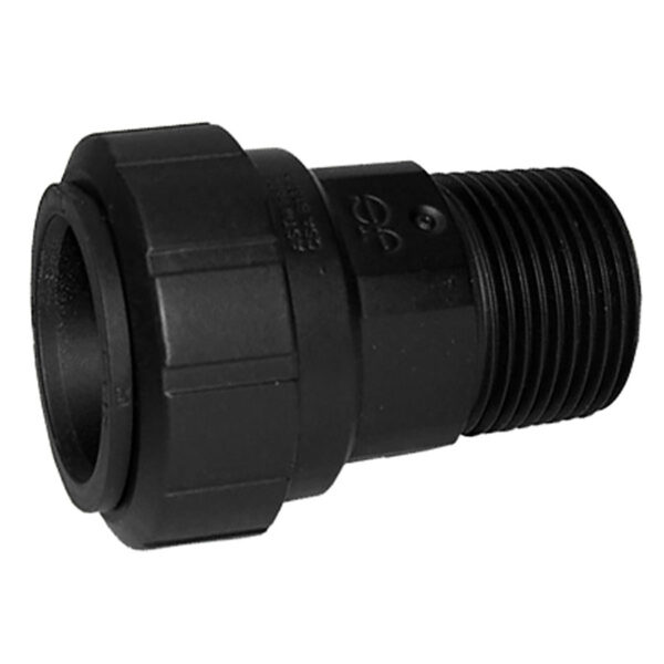 John Guest 1" CTS x 1" NPT Male Connector (Black Polypropylene)