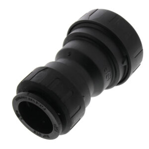 1" x 3/4" John Guest CTS Connector (OD) to Reduce Union (Black Polypropylene)