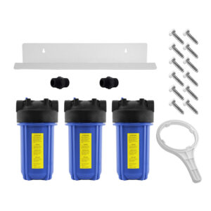 Triple Full Flow/BB Sediment Filter Housing Kit (10" x 4-1/2" Blue)