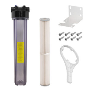 Ultraviolet Sterilizer 3/4" Ports System: 20" x 2-1/2" Clear 5 Micron Sediment Filter Kit