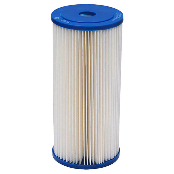 9.75" x 4.5" Sediment Pleated Water Filter (10 GPM, 9.5 sq ft Media) in 0.35, 1, 5, 10, 20, or 50 Micron, Harmsco Calypso Blue WaterBetter