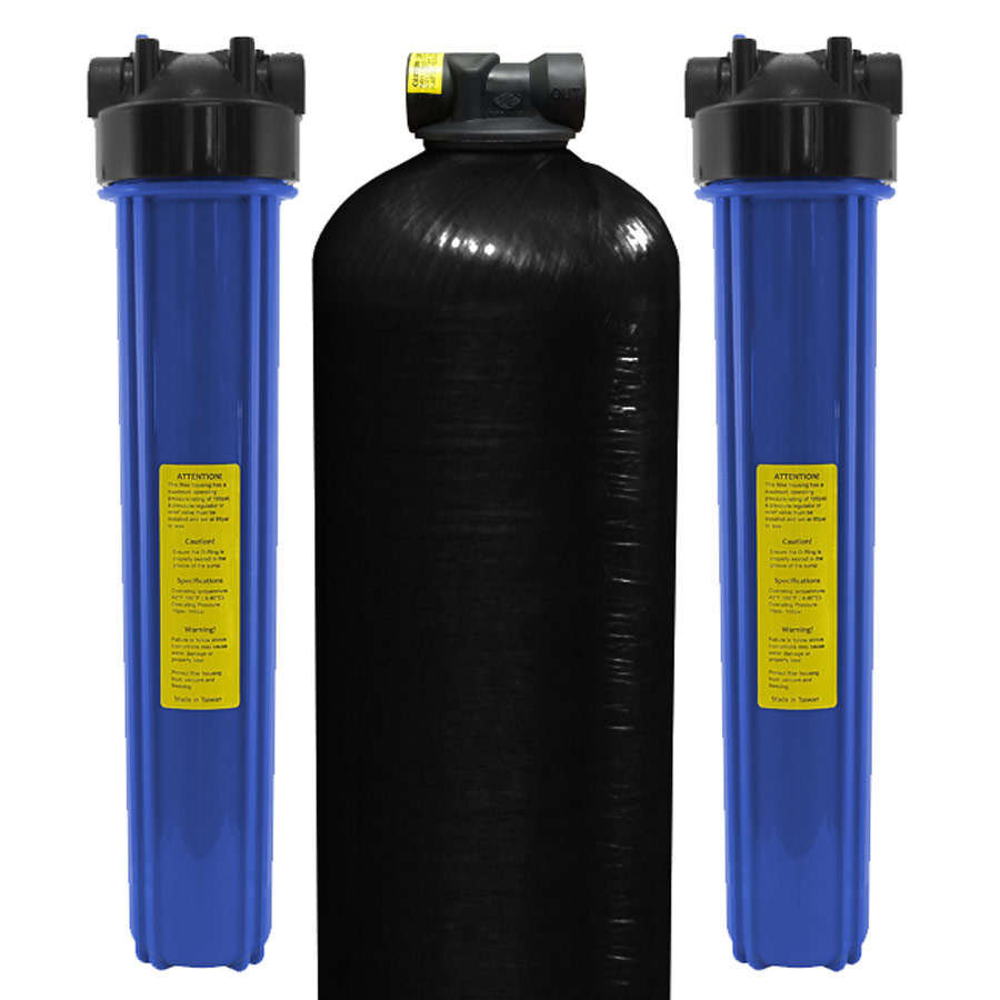 Non-Backwashing Whole House Carbon Water Filter (20" Housings Sediment Pre & Post Filters & 3/4" Ports) - Image 4